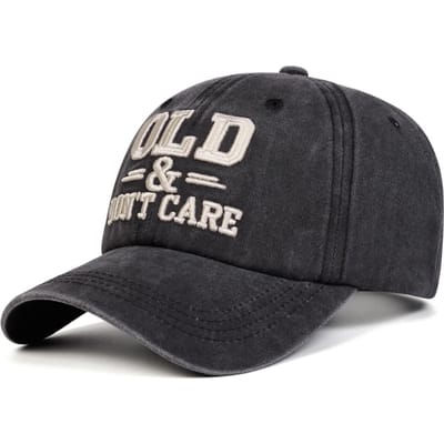 Unisex Old & Don'T Care Letter Borduur Baseballpetten Lente Herfst Buiten Verstelbaar Casual Petten Zonbescherming Pet Sportpet zwart