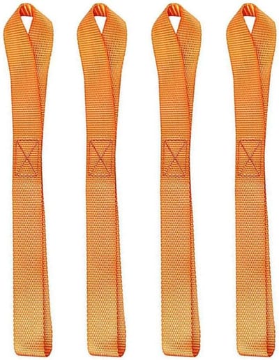 Sjorlussen Set - Spanbanden Zacht - Vastzetten Voertuigen - Krasvrij Transport - 400 mm Lengte - Oranje