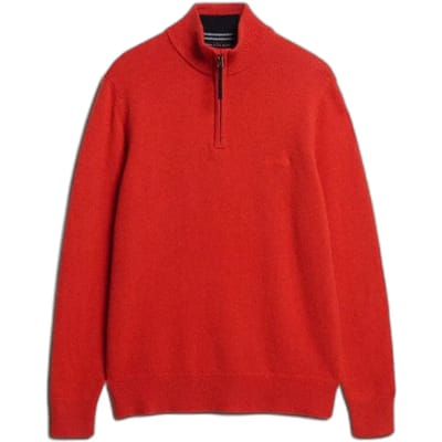 Superdry Trui Wool Blend Half Zip Jumper M6110688a I10 Vermillion Orange Marl Mannen Maat - L