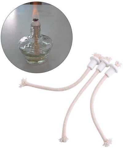Dailygoody - Keramische Lont Set - Alcohol Lamp Lont - Unieke Oliekaars - Wit - Voor Fakkel en Kaars - Geschikt voor Wijnfles