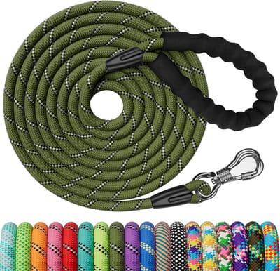 Lead Recall 3 m 5 m 6 m 9 m 10 m 15 m 20 m 25 m 30 m Strong Dog Lead with Comfortably Padded Handle Training Lead Running Lead for Puppies Small Medium and Large Dogs