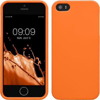 kwmobile telefoonhoesje geschikt voor Apple iPhone SE (1.Gen 2016) / iPhone 5 / iPhone 5S - Hoesje voor smartphone - Back cover in fruitig oranje