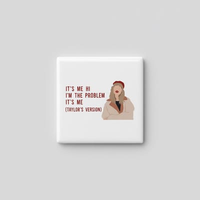 “It’s Me, Hi, I’m the Problem” Quote Tegel 15×15 cm – Grappige Muziekliefhebber Keramische Wanddecoratie & Cadeau