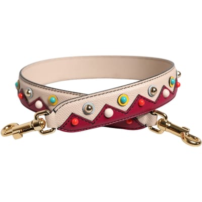 Dolce & Gabbana Beige Rode Leren Handtas Accessoire Schouderband