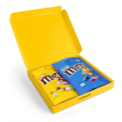 M&M's giftbox - 2 heerlijke chocoladerepen - Smaken M&M’s Crispy en M&M’s Pinda - In een unieke giftbox