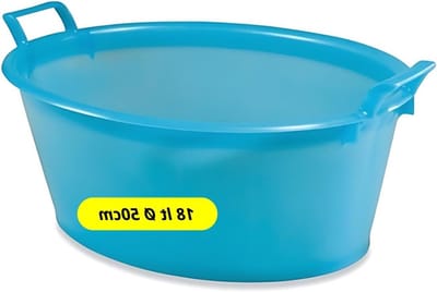 Wastafel Hard Plastic Ovaal - Wasbak Mand - Huishoudelijke Taken - Schokbestendig Weerbestendig - 50 cm 18 Liter - Lichtblauw