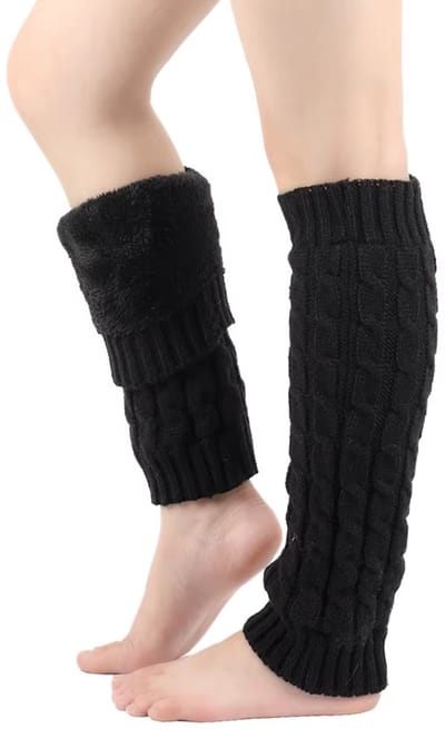 Warme fleece beenwarmers dames – gebreide lange beenstukken winter – wollen laars sokken & boot covers voor yoga, dans, wandelen & fitness