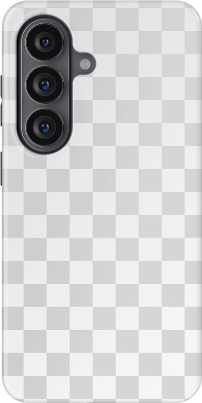 Design Hoesje Samsung Galaxy S26 | Geschikt Voor Mag | Tiny Squares Checkered Print | Backcover Samsung Galaxy S26 Ivory Squares