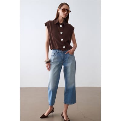 Mouwloze Tencel Crepe Blouse