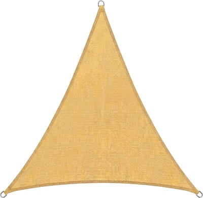 Abbey Camp Schaduwdoek - HDPE - 3.6x3.6x3.6m - Zonnedoek - Zand - RVS Ringen - MURCIA-360