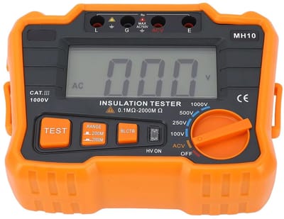 Digitale Isolatietester - Weerstandsmeter Megohmmeter - Elektrische Metingen - Groot Meetbereik - 0.1-2000MΩ - Zwart