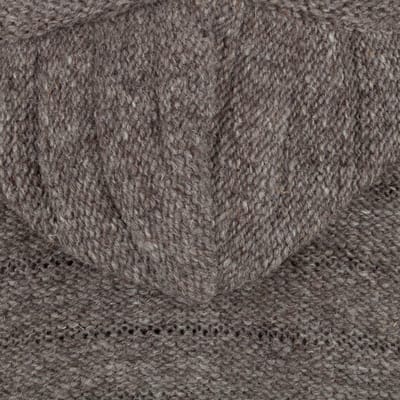 Gebreid Wollen Heren/Uni Vest van Schapenwol met Polyester Fleece voering en afneembare capuchon - SHAKALOHA - M Chuck Ziphood L