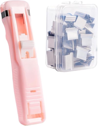 Nietmachine Klemmen - Document Binder - Papier Organiseren - Zonder Nietjes - 40 Vellen - Roze