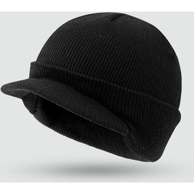 Chapeaux d'hiver chauds unisexes élégants ajoutent doublure en fourrure bonnet doux avec bord épais bonnets tricotés d'hiver pour hommes et femmes Dropshipping black