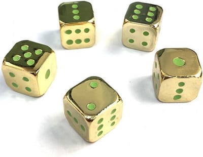 Fluorescerende metalen dobbelstenen, 5 stuks, grappige speelkubussen met zes gezichtskussen voor punten, accessoires, spel met doos, cadeaus per 13 mm