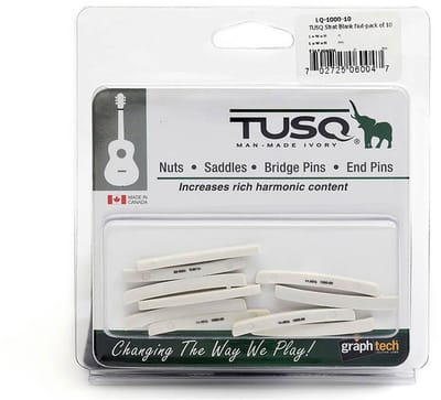 Graph Tech LQ-1000-10 10-pack elektrische gitaar topkammen (Fender), gebogen onderkant, blanco