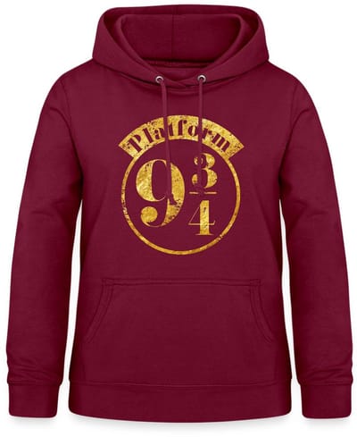 Harry Potter Perron 9 3/4 Faux Gouden Textuur Hoodie Dames