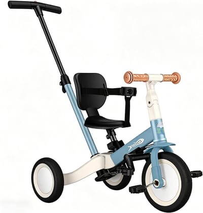 Kinder Driewieler - Loopfiets Step - Buiten Spelen - 4-in-1 Multifunctioneel - 1-5 Jaar - Blauw