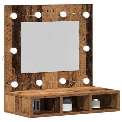 vidaXL - Spiegelkast - Oud - hout - 60 - x - 31,5 - x - 62 - cm - Bewerkt - hout