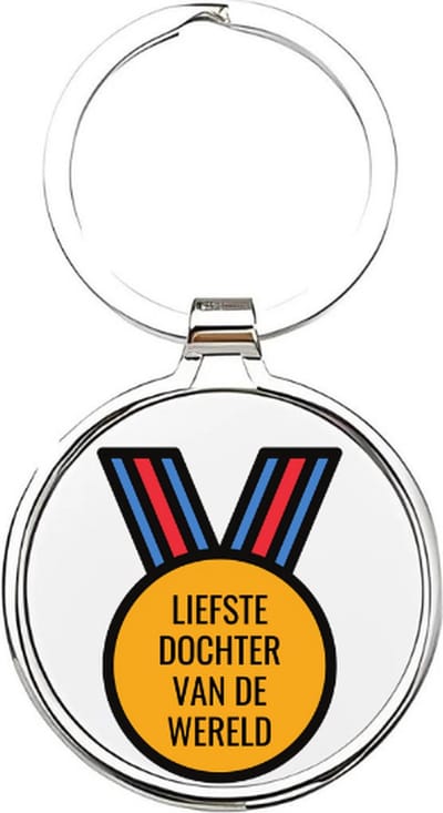 Akyol - liefste dochter van de wereld Sleutelhanger - Dochter - de liefste dochter - dochter sleutelhanger - kind sleutelhanger - sleutelhanger dochter - familie sleutelhanger - cadeautje - dochter cadeau - girl - de liefste dochter - 4 x 7,5 CM