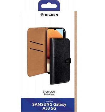 Bigben Connected, Hoesje geschikt voor Samsung Galaxy A33 5G - Folio Wallet met Magnetische Lipsluiting, Zwart
