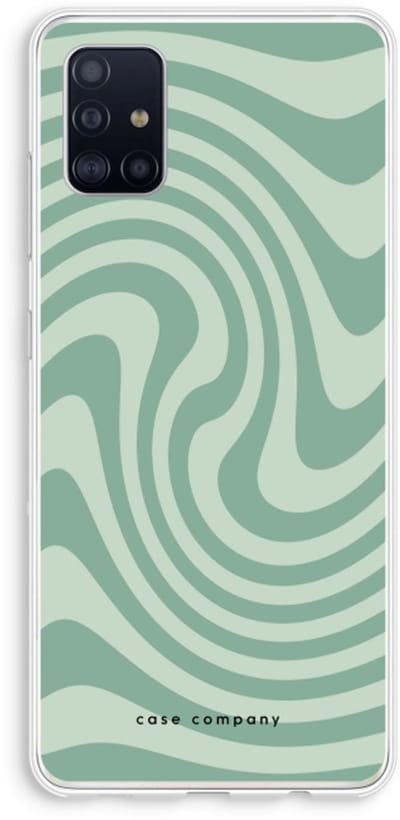 Case Company® - Hoesje geschikt voor Samsung Galaxy A51 4G hoesje - Swirl Groen - Soft Cover Telefoonhoesje - Bescherming aan alle Kanten en Schermrand