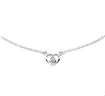 Zilveren Collier hart en zirkonia 1 1018718