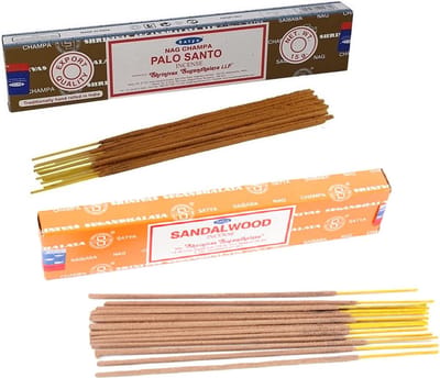 Wierook cadeau set - 2x geurstokjes - Palo Santo en Sandelhout geur - Meditatie