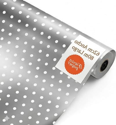 Cadeaupapier Rol - Verpakkingpapier Luxe - Geschenken Inpakken - Extra Sterk Papier - 62 cm x 100 m - Zilver Gestipt