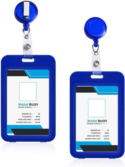 ID-kaarthoes met clip - Kaarthouder Badgehouder - Veilig Kaarten Tonen - Waterafstotend Hard Plastic - 2 stuks - Blauw