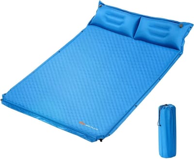 Kampeer matras - Opblaasbaar bed - Outdoor slapen - Zelfopblaasbaar - 186 x 130 cm - Blauw