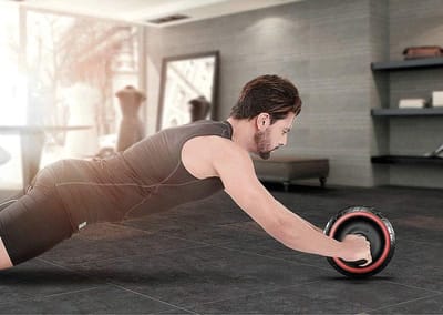 Abdominal Wiel - Buikspierroller Fitnesswiel - Buikspieren Trainen - Automatische Rebound - 16.5 cm Wiel Diameter - rood