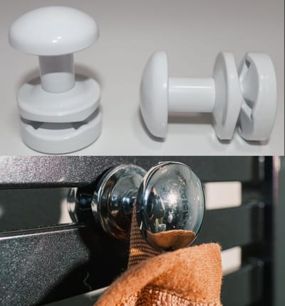 anapont Handdoekhouder Handdoekknop - wit - chroom - zwart - Handdoekhaken Badjashouder voor radiator Badkamerradiator 2er Set (wit, Type 1)