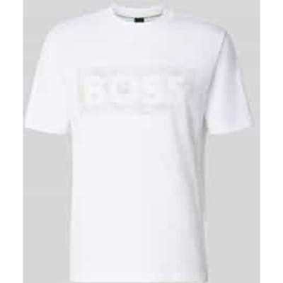 regular fit T-shirt van katoenmix model 'TS_GLOBE LOGOPATTERN'