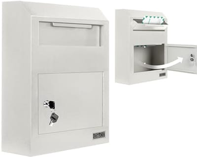 Wandmontage Vergrendeling Drop Box - Heavy Duty Stalen Brievenbus voor Huurbetalingen, Post en Sleutels