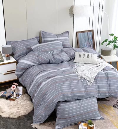 Dekbedovertrek - Micropercal - Soepel & Zacht - 240 x 220 cm - Grey Stripes