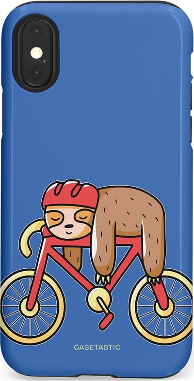 Casetastic hoesje geschikt voor Apple iPhone X / Apple iPhone XS - Dubbellaagse bescherming - Lui op reis - Fashion Case - Lavendel