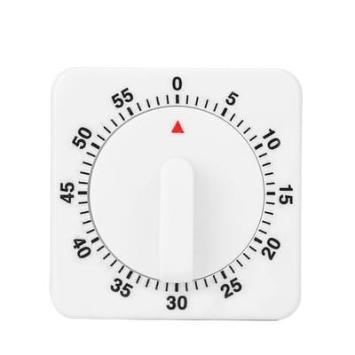 Ynkkvre-Mechanische Keukentimer 60 Minuten – Compacte Kookwekker zonder Batterijen, Tafeleenheid & Wandmontage, Duidelijk Alarm, Klassiek Wit Design