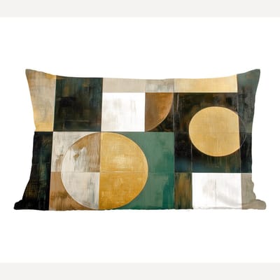 Sierkussens - Kussentjes Woonkamer - 60x40 cm - Abstract - Goud - Brons - Vormen - Geometrisch