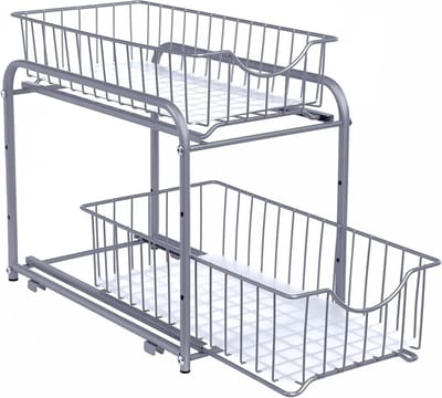 Hoppa! Uittrekbare Huisorganizers - Zilver - Staal - 21 x 36.5 x 27.2 cm (B x D x H)