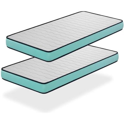 Dormissimo Set van 2 PROMO CONFORT Schuimmatrassen 90x200 cm   Jeugd   Hoogte 14 cm   Zacht Comfort   Uitschuifbedden