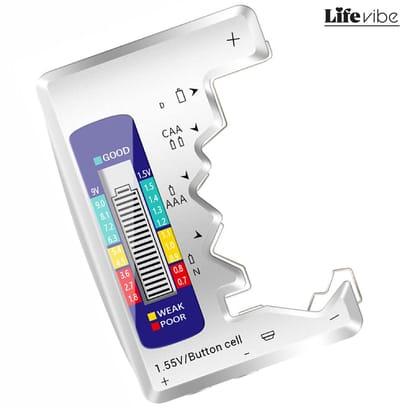 LifeVibe® Universele Batterijtester Zilver - Accu Indicator Voor Batterijen - Test Alle Batterijen