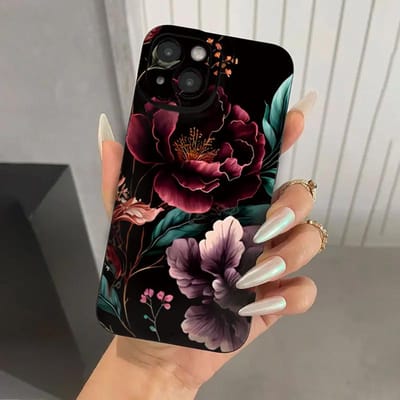Vintage Bloemenpatroon Telefoonhoesje voor Samsung Galaxy S25 S24 S23 S22 Ultra Plus S21 FE A56 A36 A35 A55 A34 A54 A33 A53 A52 Cover A15 (5G 4G) gray
