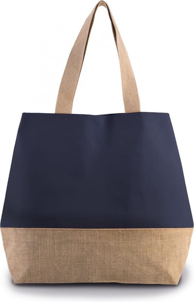 Kimood Shopper van jute- & katoencanvas KI0235 - Patriot Blue / Natural - One size