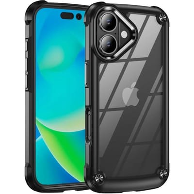 Heavy Duty Schokbestendige Armor Bumper Telefoonhoesje Voor iPhone 16 15 14 13 12 11 Pro Max 16Plus Zacht TPU Frame Hybride Transparante Achterkant For iPhone 12-12Pro