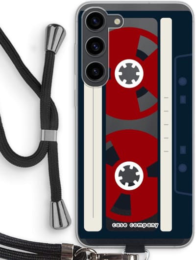 Case Company® - Hoesje met koord geschikt voor Samsung Galaxy S23 Plus hoesje met Koord - Here's your tape - Telefoonhoesje met Zwart Koord - Bescherming aan alle Kanten en Over de Schermrand
