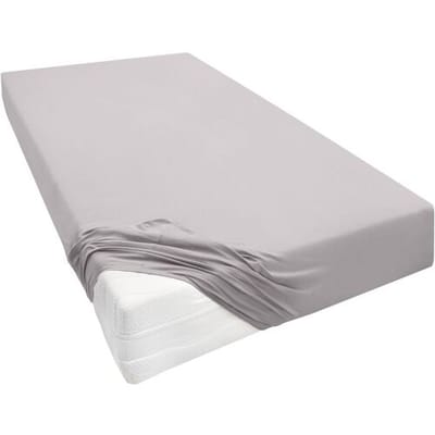Biberna Jersey hoeslaken voor boxspringmatrassen (Grijs, 90-100 x 200-220 cm)