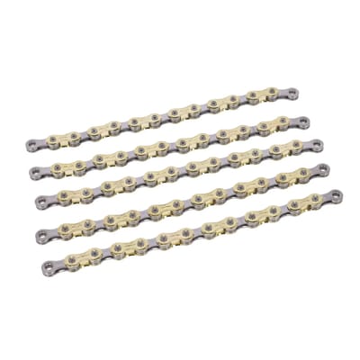 XLC Fietsketting CC-C08 – 10 speed derailleurketting – 114 Schakels – 1.2” x 11/128” – Penlengte: 5.9mm – Goud/Zilver