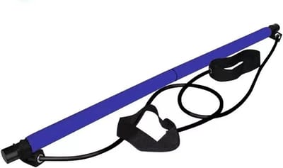 Fitness Bar - Oefenstang Pilates - Thuistraining Kracht - Verstelbaar Elastisch - One Size - Blauw