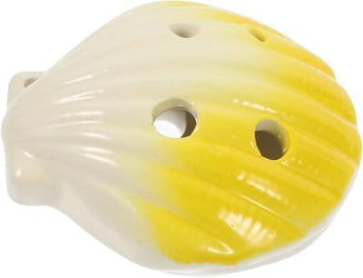 Ocarina Instrument - 6 Gaten Fluit - Muziek Leren - Schelp Vorm - 8x8x4 cm - Geel